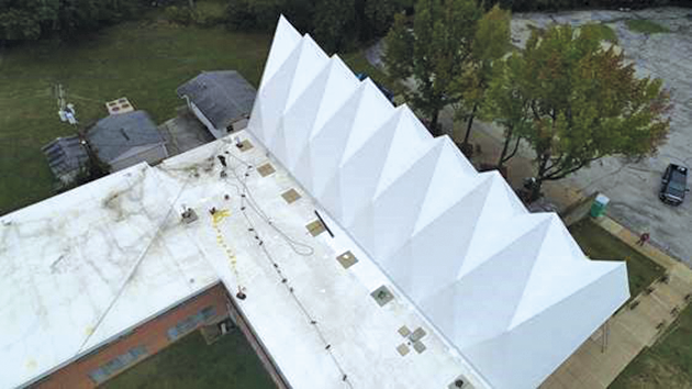 VersicoRoofing's tweet image. It&apos;s Day 4 of #NationalRoofingWeek and we&apos;re sharing one of our #SignatureProjects. After years of weathering, the existing TPO roofing system on the church sanctuary was in desperate need of a complete replacement. Read about this unique project here: bit.ly/2JRk3QN