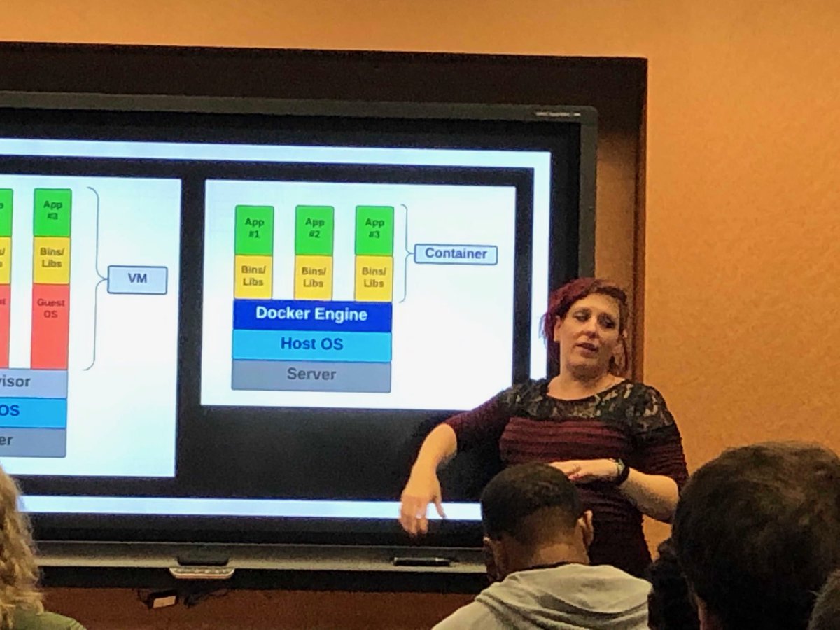 ratracegrad's tweet image. My co host on @codeprepio podcast giving a talk where she makes docker sexy. Never thought it would be possible but she made it work. @RefactrTech #refactr #refactrtech