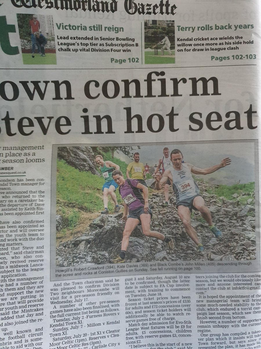 sawoodhams's tweet photo. @gazettenewsdesk where is the rest of my paper? You have tempted me with pages 100-103 on the back page but this weeks Westmorland Gazzett stops at page 96! https://t.co/IdYMZ5jsLc