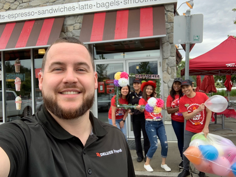 DeluxePayroll's tweet photo. Some highlights from yesterday's @TimHortons Camp Day in beautiful British Columbia! Justin, our Payroll Sales Specialist working alongside the wonderful Garibaldi Highlands Team in support of @TimsCamps !Thank you to proud @TimHortons  owners Dean&amp;Olga T. for such an amazing day https://t.co/nbVtugaPLG