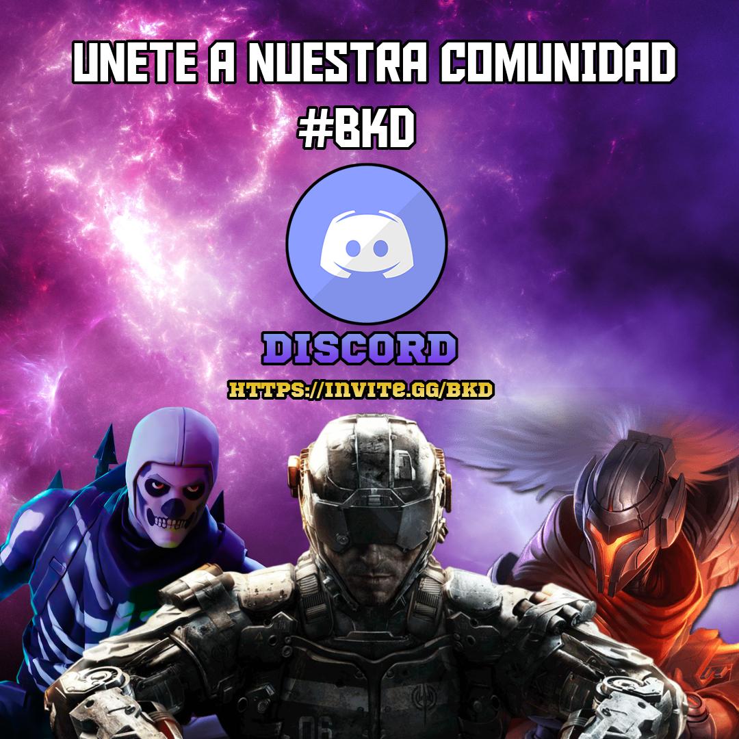 BWizpato's tweet photo. Unete a Nuestra Comunidad en nuestro discord y enterate de todos nuestros stream, sorteo y team competitivos #BKD #GOBKD #DISCORD #FORNITE #COD #LeagueofLegends #Chile 💯 https://t.co/l4irsXx6AY