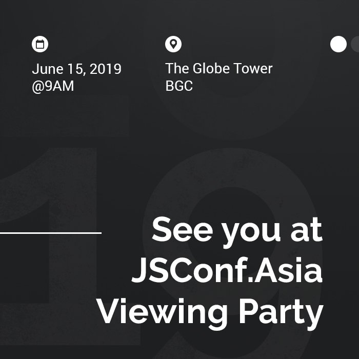 ferdenee's tweet image. Leonardo Losoviz talks about INTRODUCTION TO THE COMPONENT-BASED API this June 15, 2019. Watch his talk on Day 2, Saturday of JSConf.Asia at the PWDO Viewing Party at Globe Tower, BGC. @losoviz @PWDO #ApplicationProgramInterface #componentbased #Developer #jsconfasia