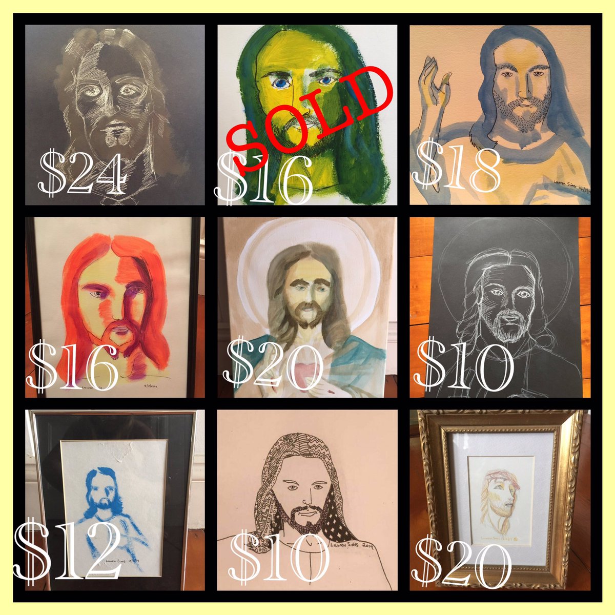 EXALT_'s tweet image. Please contact me if you like any of these #jesusportraits #forsale .