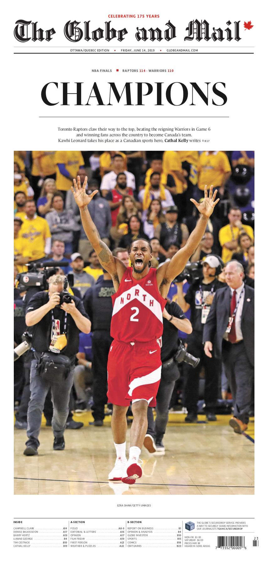 Geared up: Raptors' historic NBA Finals win boosts demand for merchandise -  The Globe and Mail