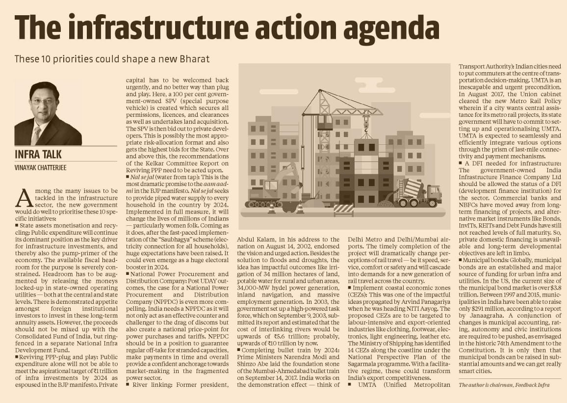 Infra_VinayakCh's tweet photo. 10 Infra Priorities. My INFRATALK in BusStd today. https://t.co/Zv6mmmtfnK