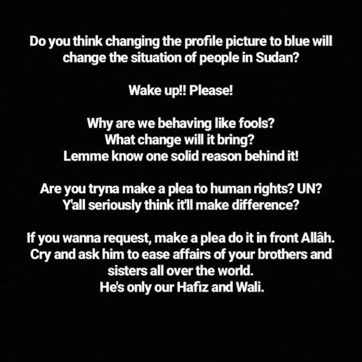 numavhr's tweet photo. Pray Almighty Allah nd ask help from him cz he is the only one who help them!!😭#BlueForSudan https://t.co/oHW1DjeE8K