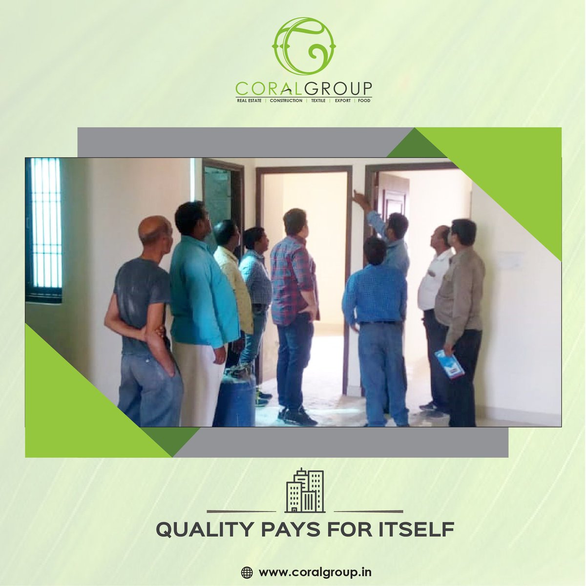 Mr. Khalid Ansari looking over the quality of construction.

To know more Call : +91 542 2397777 or visit : coralgroup.in

#RealEstate #CoralGroup #CoralGreensBuildtech #Varanasi