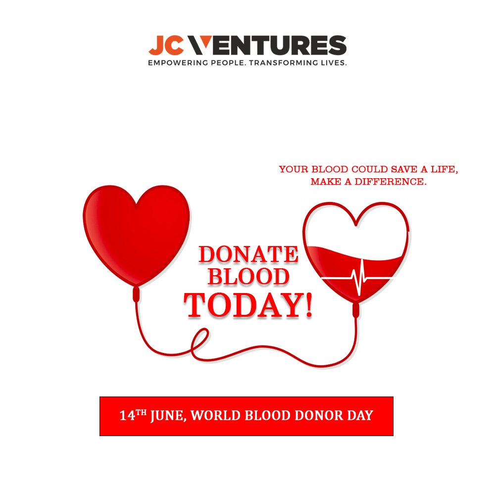 JCVenturesIndia's tweet photo. Your little share of blood can give many years of life to someone.
"Blood is a life, pass it on!"

#DonateBlood #savelife #Worldblooddonarday #worldhealth #giveblood #changinglife #savelivesgiveblood #healthyworld #globalhealth #blooddonate #worldhealthday
#jcventures https://t.co/iVOCeFrMfH