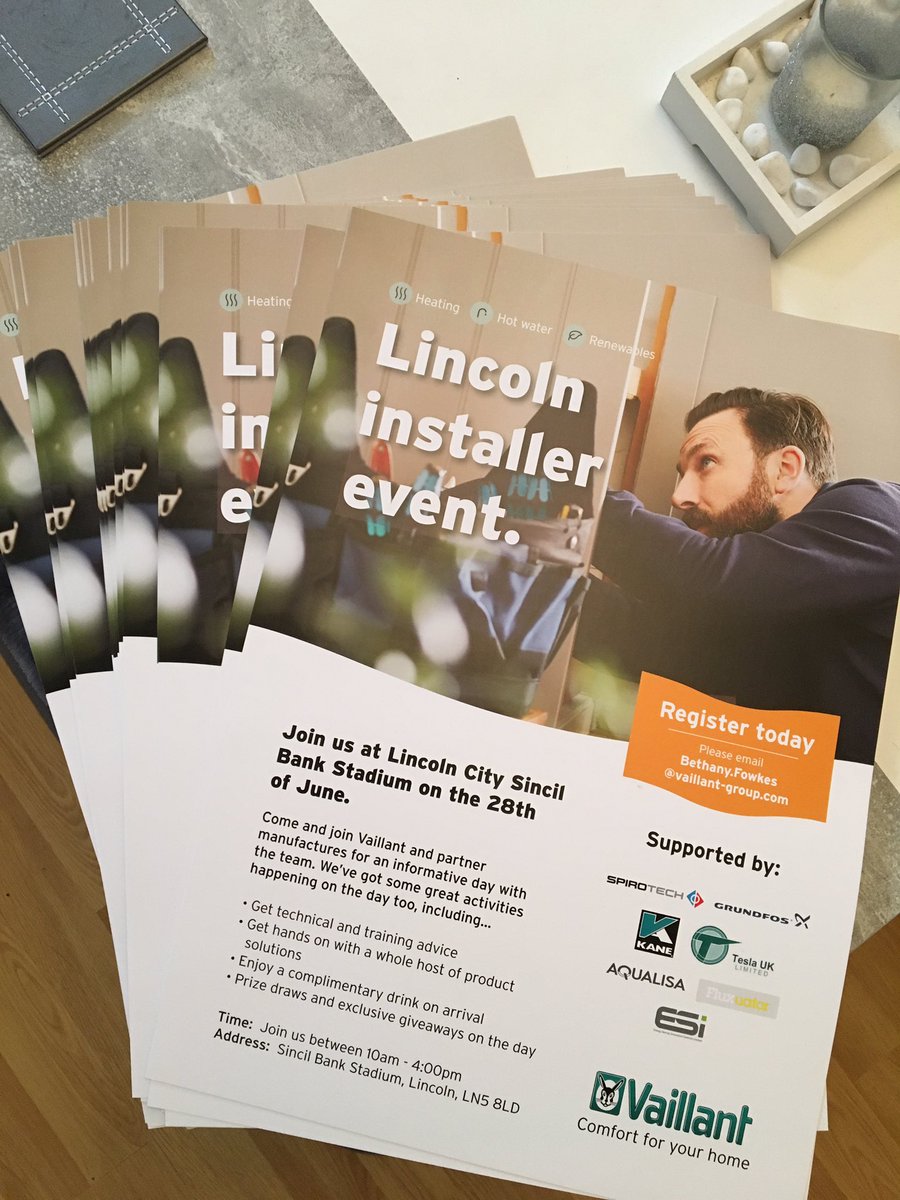 bethany_fowkes's tweet photo. You’re about to see this poster everywhere within a ten mile radius of Lincoln! #LincolnInstaller2019 
Don’t forget to get in touch with myself or @Marco_Glow_worm for any information! #VaillantUK #VGUK #supportinginstallers #10years #pleasestopraining https://t.co/R5FgplJJas
