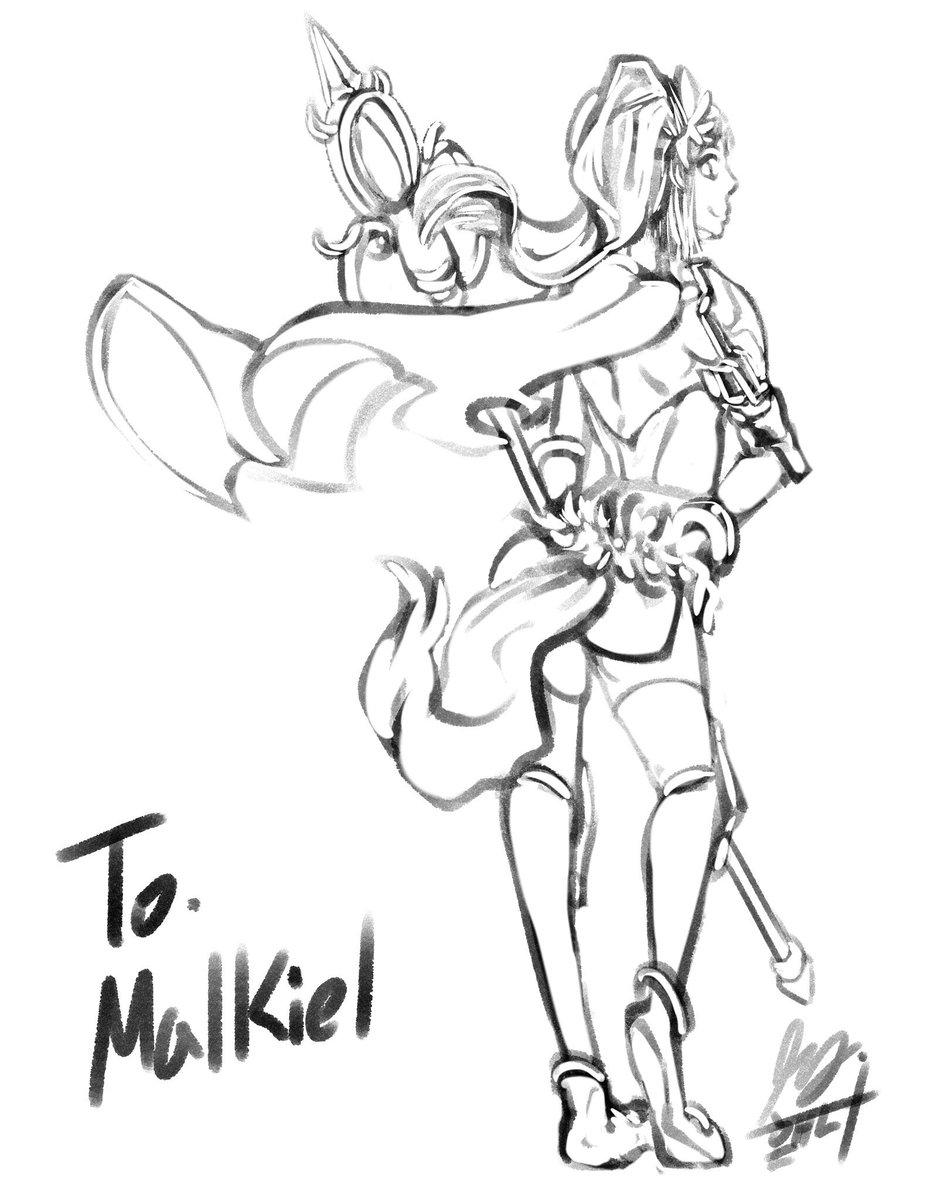 Just finished 2 b/w full body commissions for Malkiel's #DFO characters!
The first one took a bit cuz I was fixing her stance back and forth but once I finished her, the second one was done super quicker in comparison. 