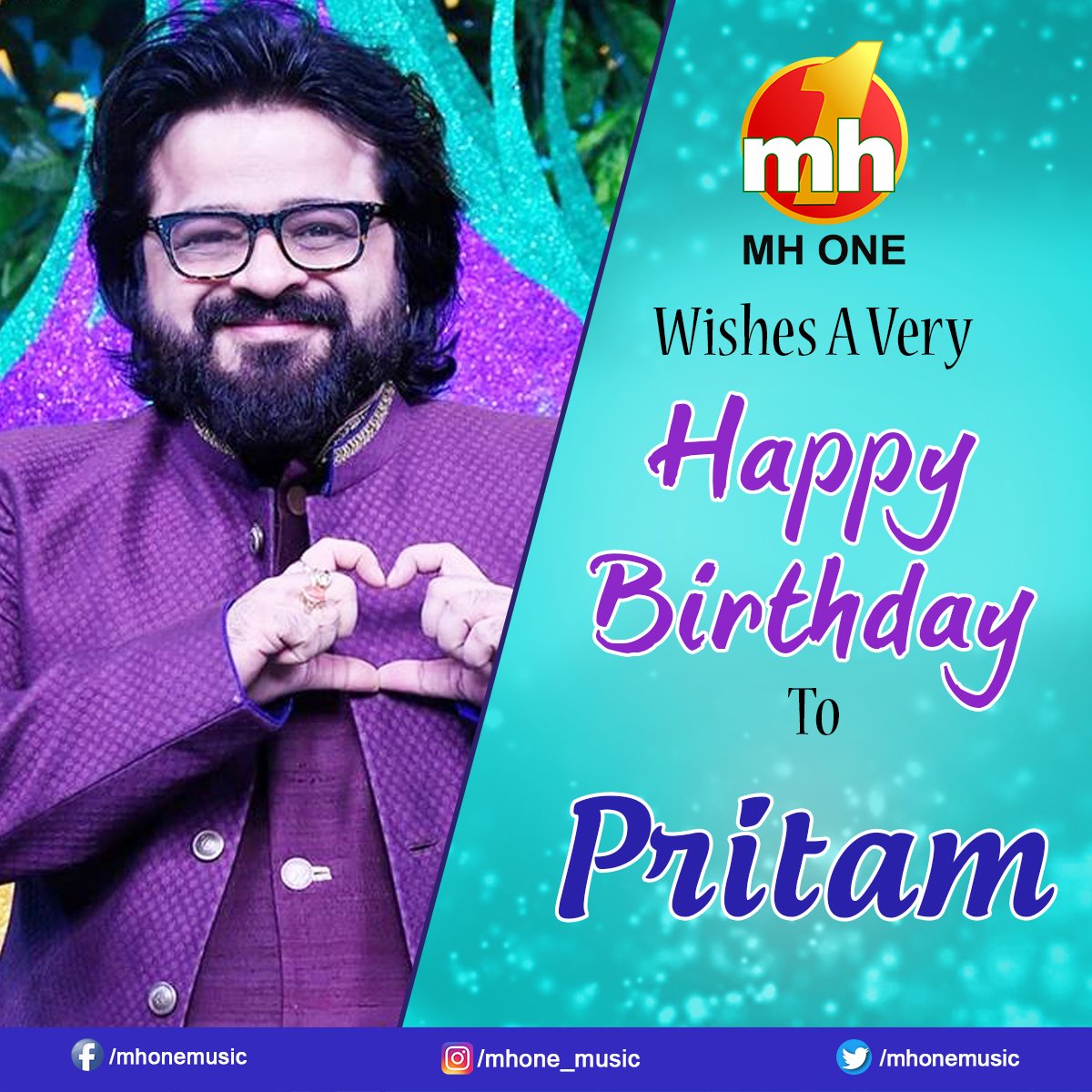 A very Musical Birthday to the most talented and versatile Singer & Composer @ipritamofficial 
#BestWishes #HappyBirthdayPritamChakraborty #HappyBirthdayPritam #HBDPritam #Pritam #PritamChakraborty #HappyBirthday #BirthdayWishes