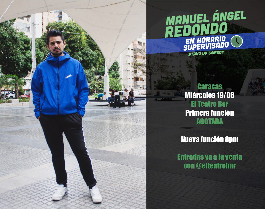 Manuel Ángel Redondo (@manuelangel) on Twitter photo #CARACAS, quedan poquiticas entradas y agotamos la segunda función este miércoles 19.
Compra la tuya con <a href="/elteatrobar/">El Teatro Bar</a> #CARACAS, quedan poquiticas entradas y agotamos la segunda función este miércoles 19.
Compra la tuya con <a href="/elteatrobar/">El Teatro Bar</a>