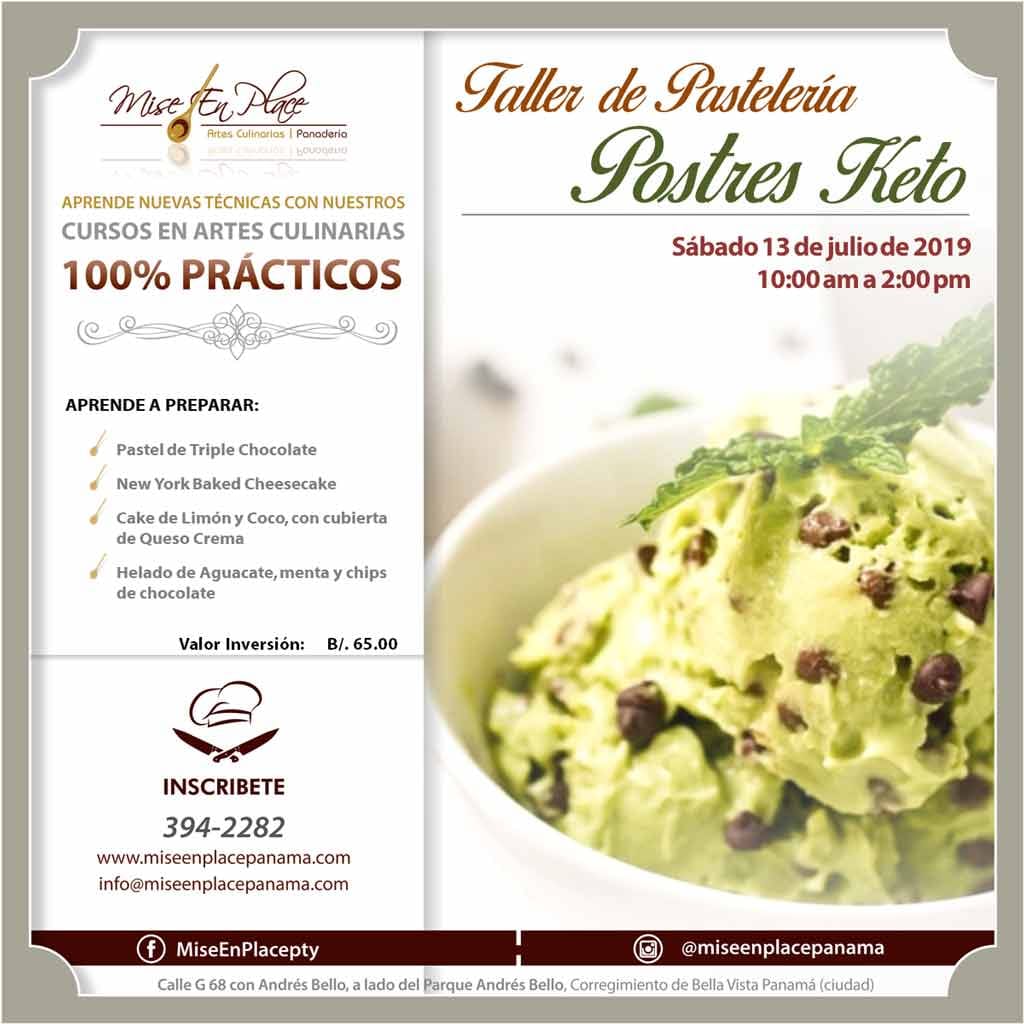 Julio 2019: Aprende a preparar estos deliciosos postres Low Carb y Keto, perfectos para estilos de vida saludables! @MiseEnPlacePty #keto #cookingclass #panamachefs #desserts