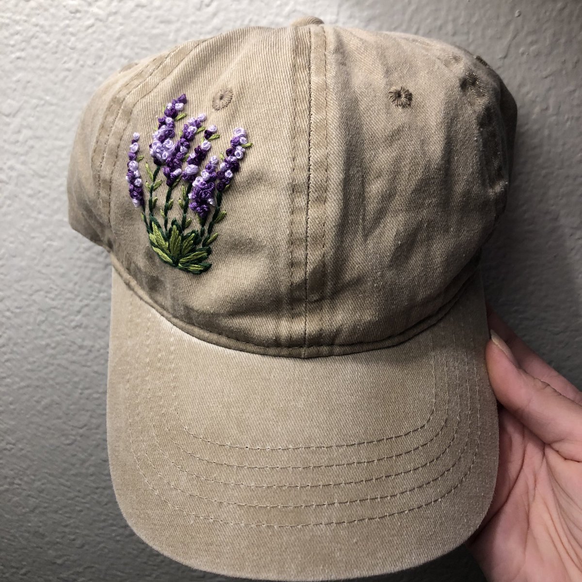 spinsewz's tweet photo. giveaway ✨ follow me &amp; tag 3 friends for the chance to win this hand-embroidered lavender cap - ends in 24 hours https://t.co/8IconGYMwF