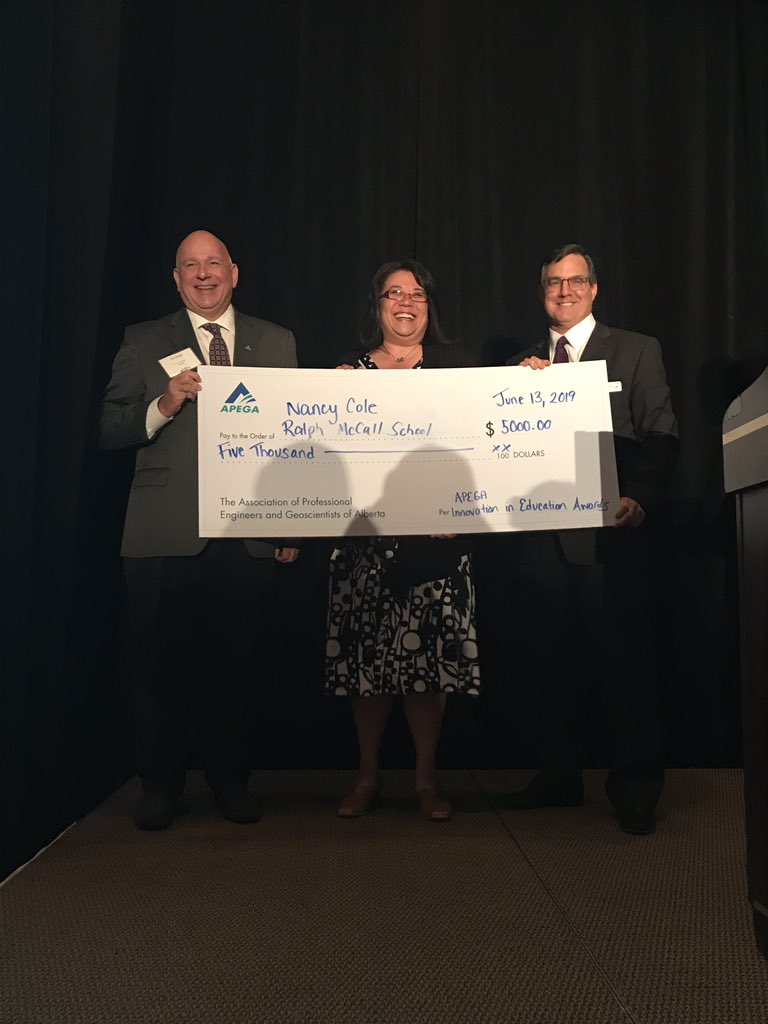 APEGA_AB's tweet photo. Congratulations to Nancy Cole from Ralph McCall School in @City_of_Airdrie! She submitted a project entitled “Water Conservation Project,” and her students will be saving water all next year. Great work! #APEGAInEd https://t.co/My31Qw2IiD
