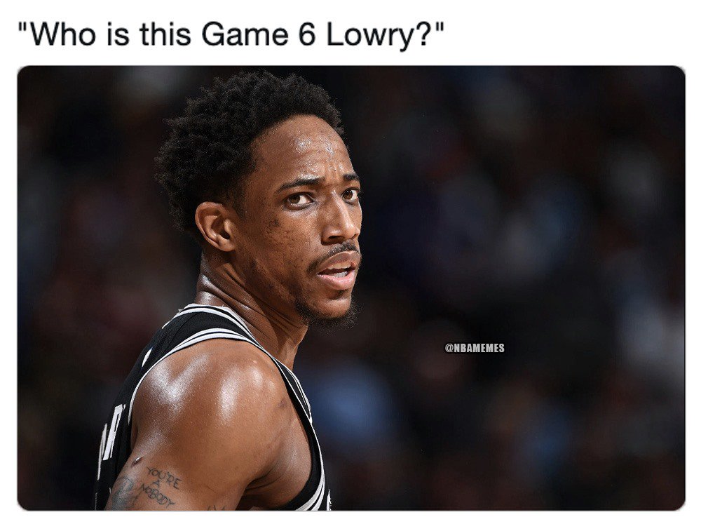 NBAMemes's tweet image. DeMar DeRozan right now 😂