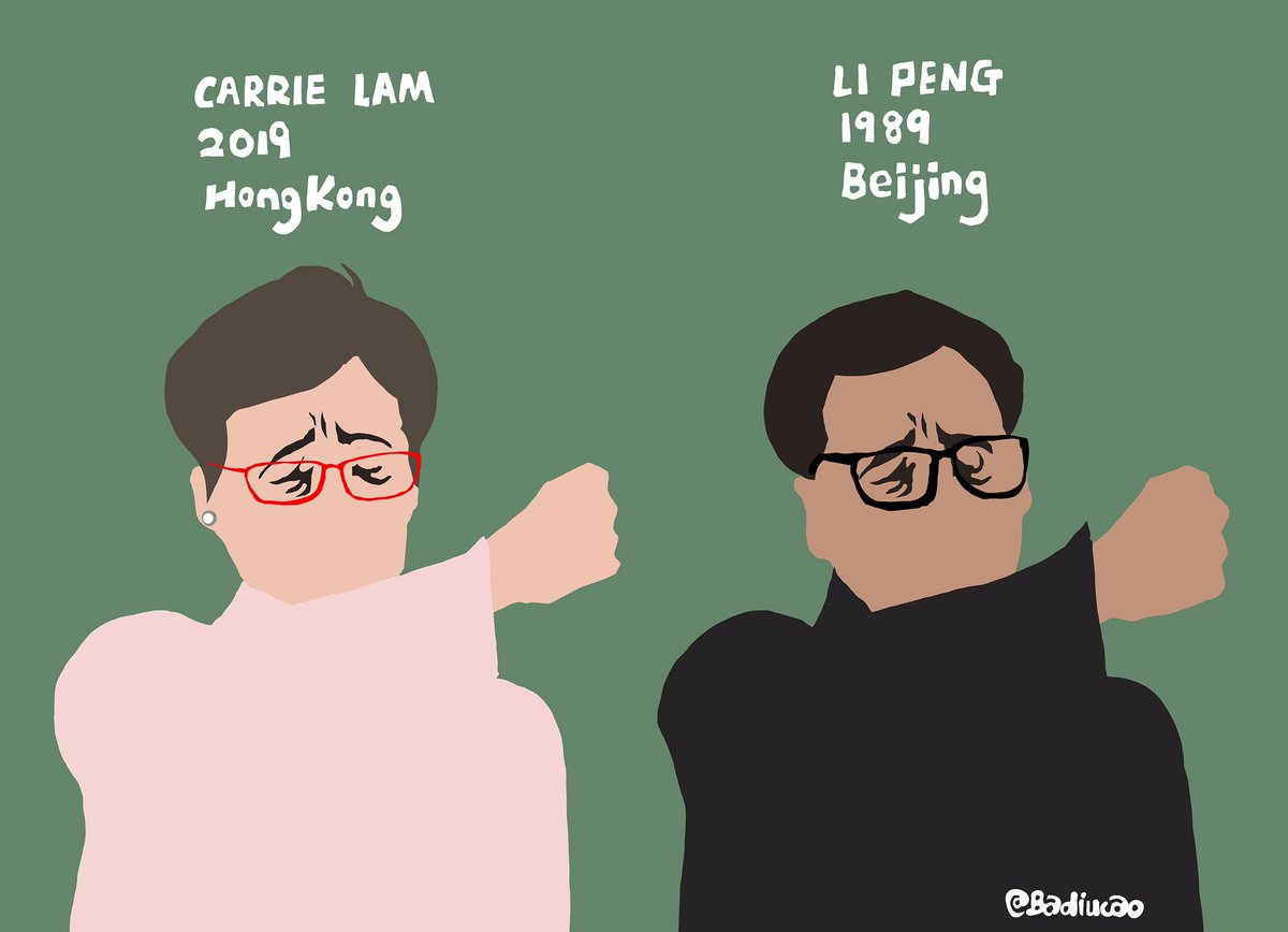 #Badiucao Cartoon 【HK Riot】
#巴丢草 漫画 【暴动】
Carrie Lam stated the peaceful demonstration of HK citizens as RIOT. She reminds me LiPeng in 1989. #NoChinaExtradition
林郑称香港市民和平 #反送中 示威是暴动,恍惚六四李鹏附体…
free download for protest
https://drive.google.com/drive/folders/1xU9F2LYlk3B_CQak1icV3JKCMs0kn3zf …