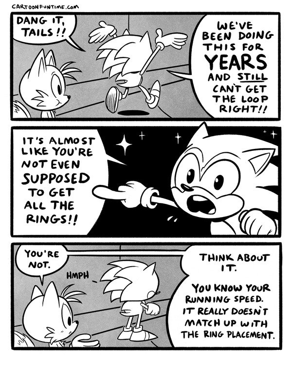 "Get Rings", a comic I did in 2012 for a Sonic fanzine [1/2] 