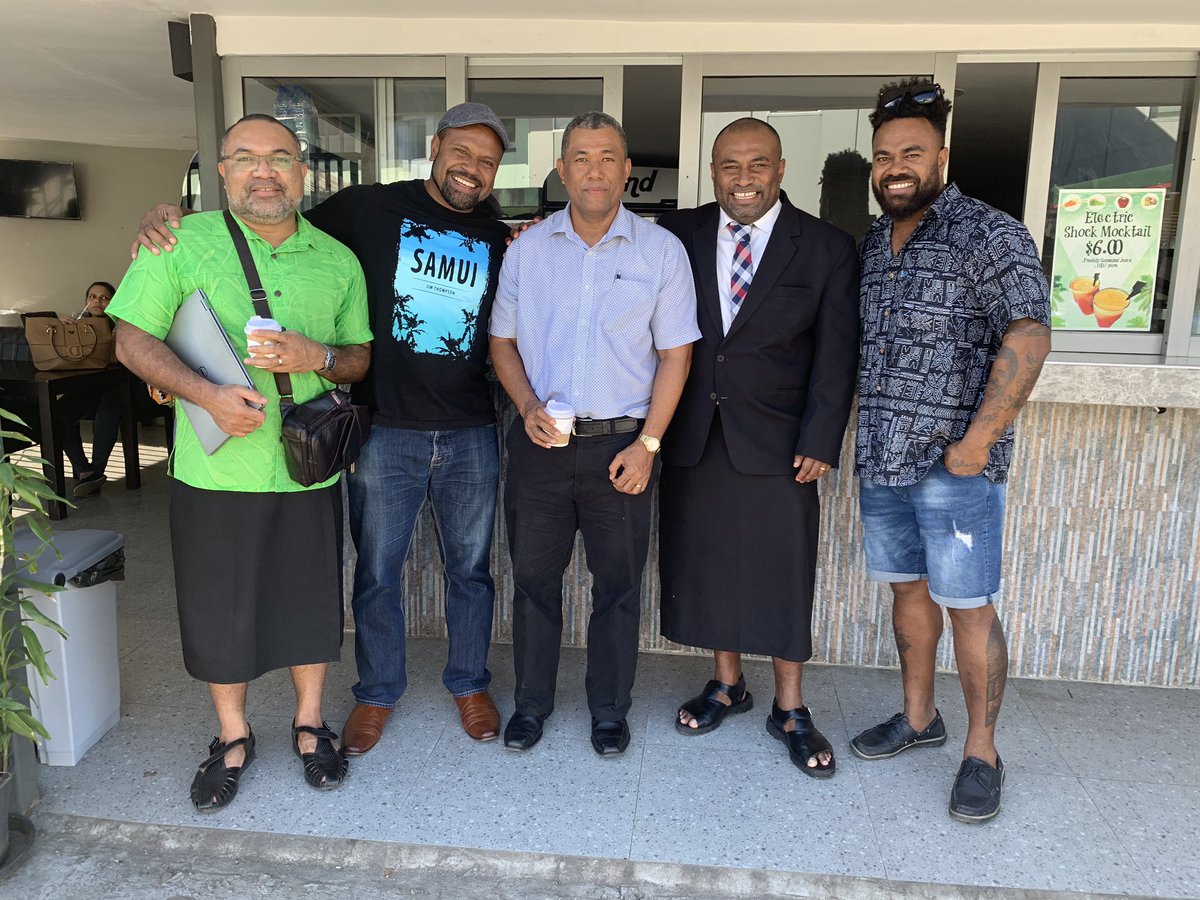 Paul Waqanisaravi my best Barista opposite the CWM Hospital Extension Street in Suva. Caught up with colleagues Dr William May; Dean FNU College of Medicine Nursing &amp; Health Science and Associate Professor Donald Wilson. Also Panapasa Daunakamakama a Fresh Juice producer.