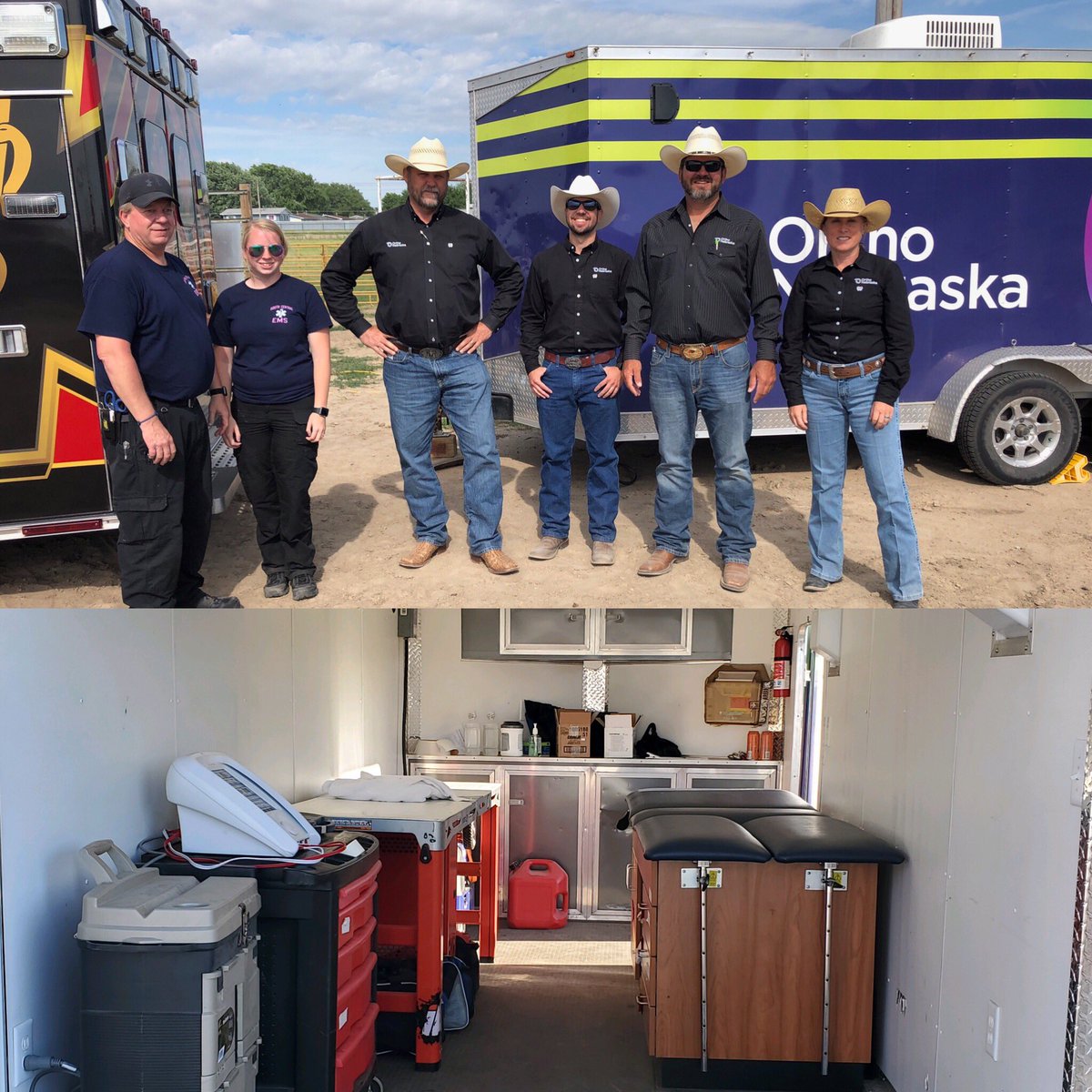 OrthoNebraska's tweet photo. Nebraska High School State Rodeo, where the #OrthoNebraskaSportsMedicine team is in action. Also, our mobile treatment room is #prettyfancy if we do say so ourselves. https://t.co/gz11q1l5h1