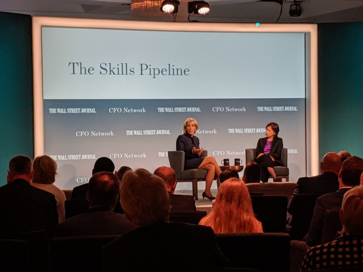 codingLifeline's tweet image. On Monday I got the opportunity to volunteer in wall street journals CFO network event and got to listen to Mick Mulvaney, acting chief of staf, John Bolton, NSA Advisor, Betsy DeVos, secretary of education and CFO's of companies like AWS, JET BLUE etc.#wsjcfo #100DaysOfCode