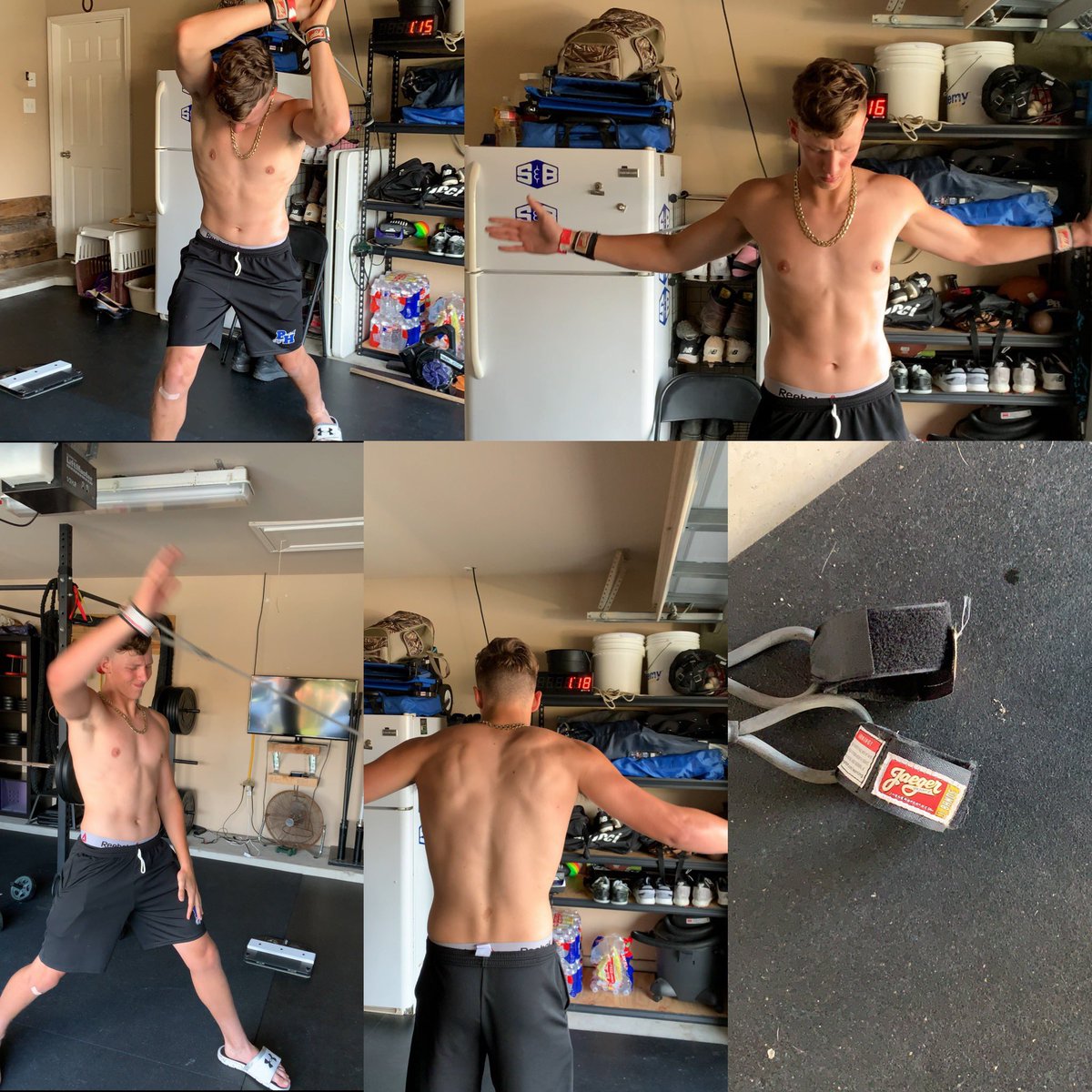 BighamHarry's tweet image. @ParkerBigham getting down and dirty with @jaegersports bands 🌊🌊🌊 #workout2 #whitecaps #turnupeverychanceyouget