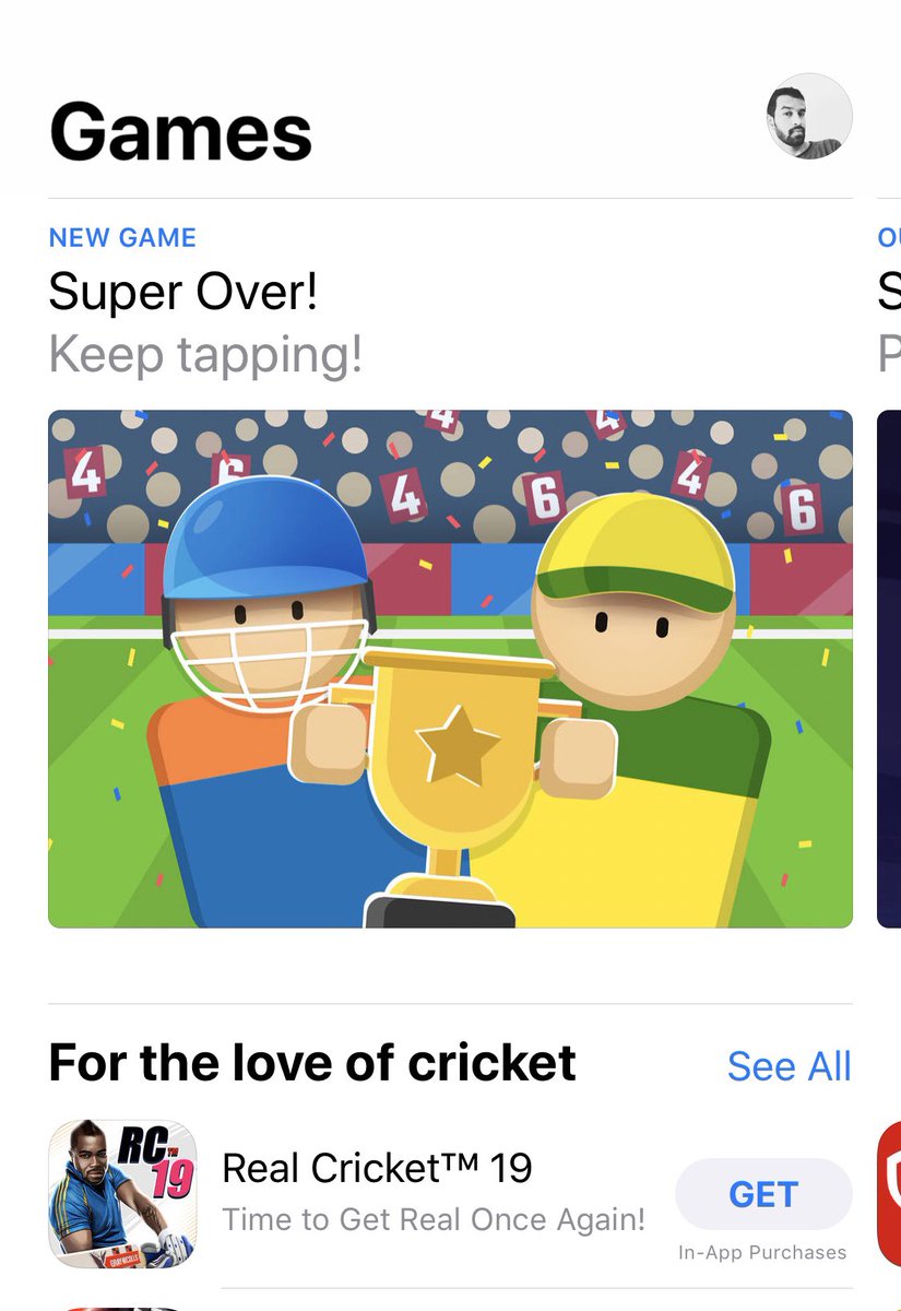 rammmsk's tweet photo. Super Over got a cute banner feature on the Indian store! 🥰 @AppStoreGames @jambavgames iOS : https://t.co/9gJBwOQjOV #indiegame #gamedev #MadeWithUnity https://t.co/SonzZo0rOm