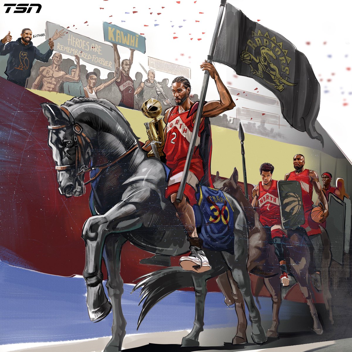 TSN_Sports's tweet photo. THEY'RE BRINGING THE LARRY O'BRIEN TROPHY HOME https://t.co/uNa67qeGgs
