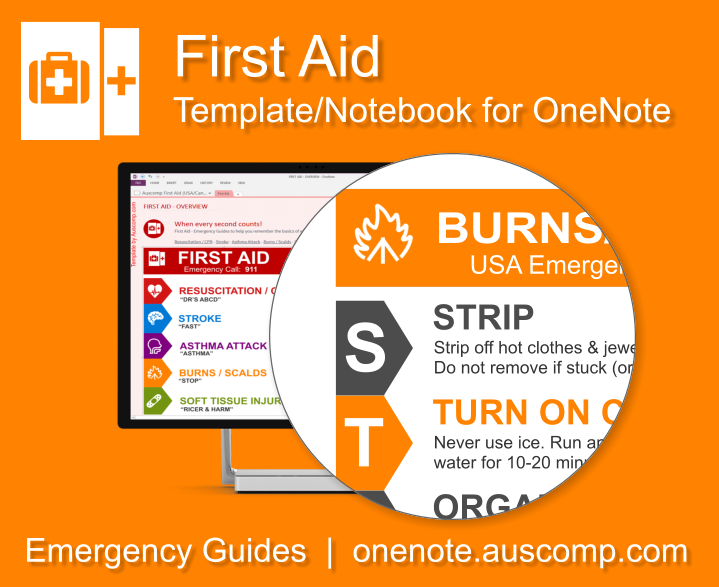 AuscompOneNote's tweet photo. First Aid - Guide Cards for OneNote. When every second counts! #Asthma #AsthmaAttack #Burns #CPR #Emergency #FirstAid #HeartAttack #help #Office365 #OneNote #Resusciation #Scalds #SoftTissueInjury #Stroke #Wounds https://t.co/mmNXDCGPg6 https://t.co/8P3ZzTJG4v