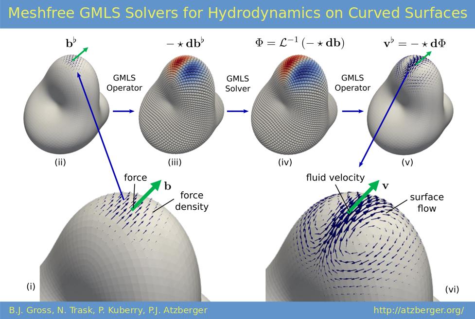 atzberg's tweet photo. I am pleased to announce latest work with Ben Gross, Nat Trask, and Paul Kuberry on meshfree solvers for hydrodynamic flows on curved surfaces. Preprint is available on arXiv at https://t.co/mJ3QGHoE0m https://t.co/OqQc5kJtgy