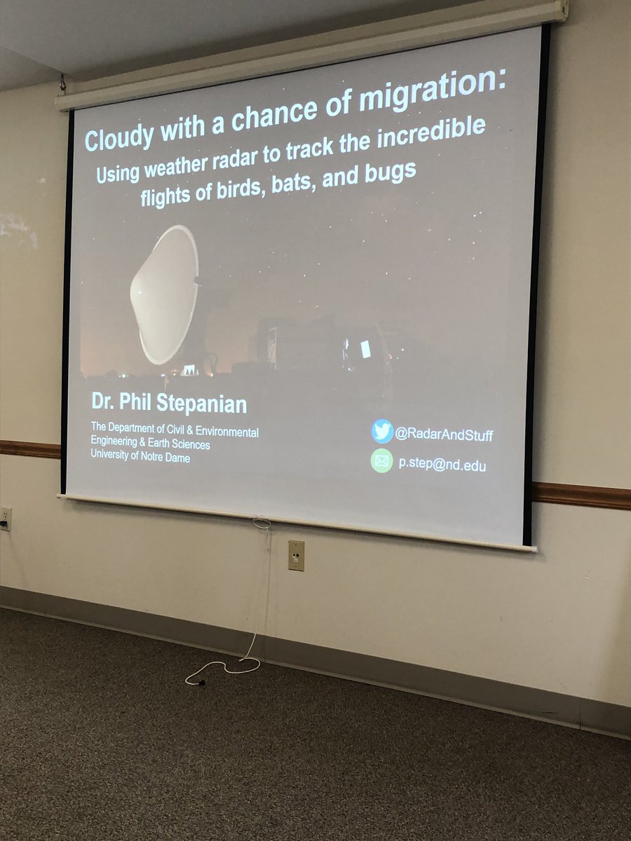 kmcgowann's tweet photo. Interesting and engaging talk by Phil Stepanian @RadarAndStuff on using radar to track flights and count colonies! https://t.co/fp7BgUshsg