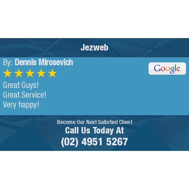 jezwebdesign's tweet image. 5 Star: Dennis M. &quot;Great Guys!
Great Service!
Very happy!&quot; bit.ly/2E3FvzG