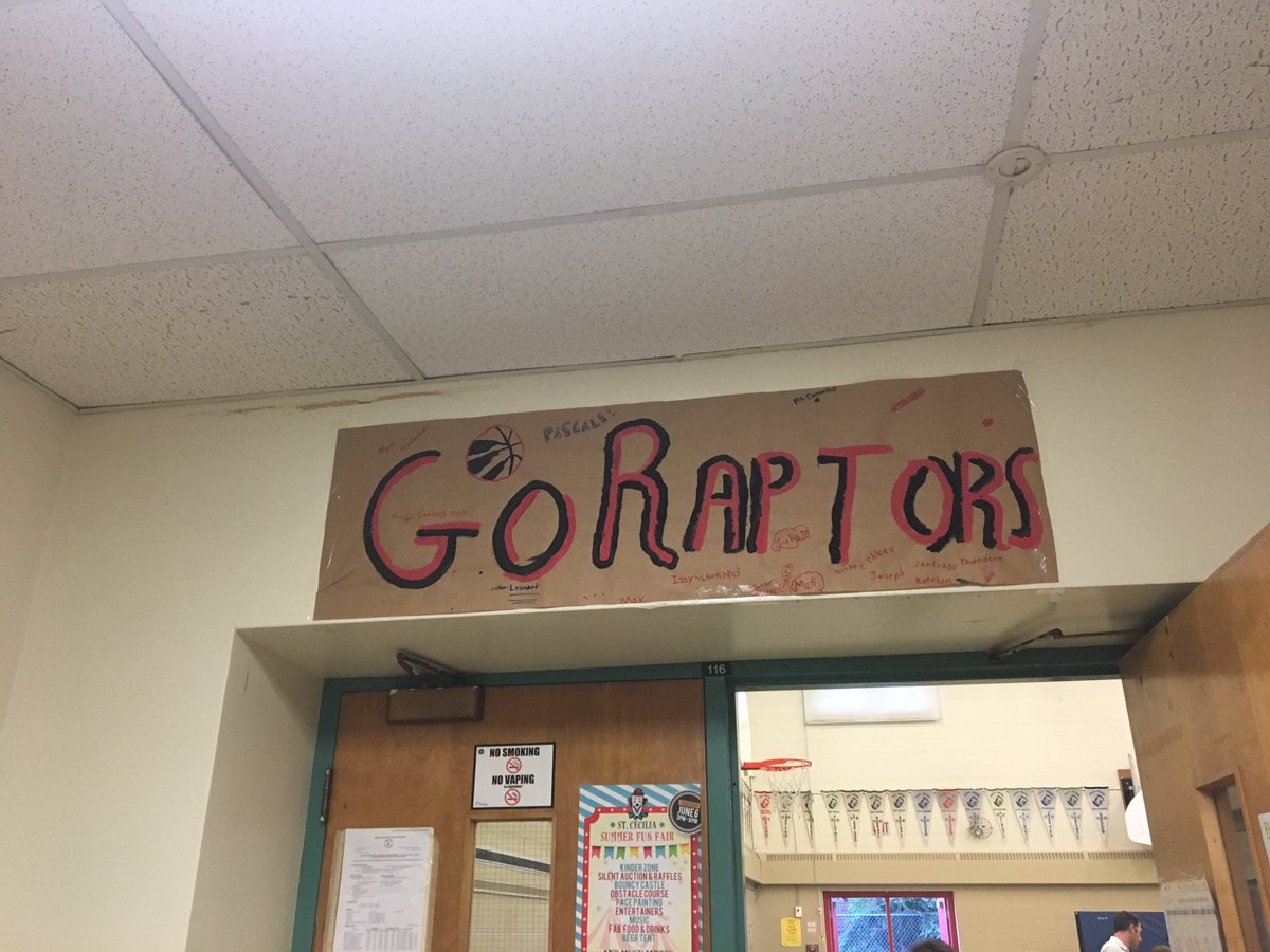 It was wonderful to see this at my sons school!!!  They will all be going crazy tomorrow!!!!! #championsNBAraptors