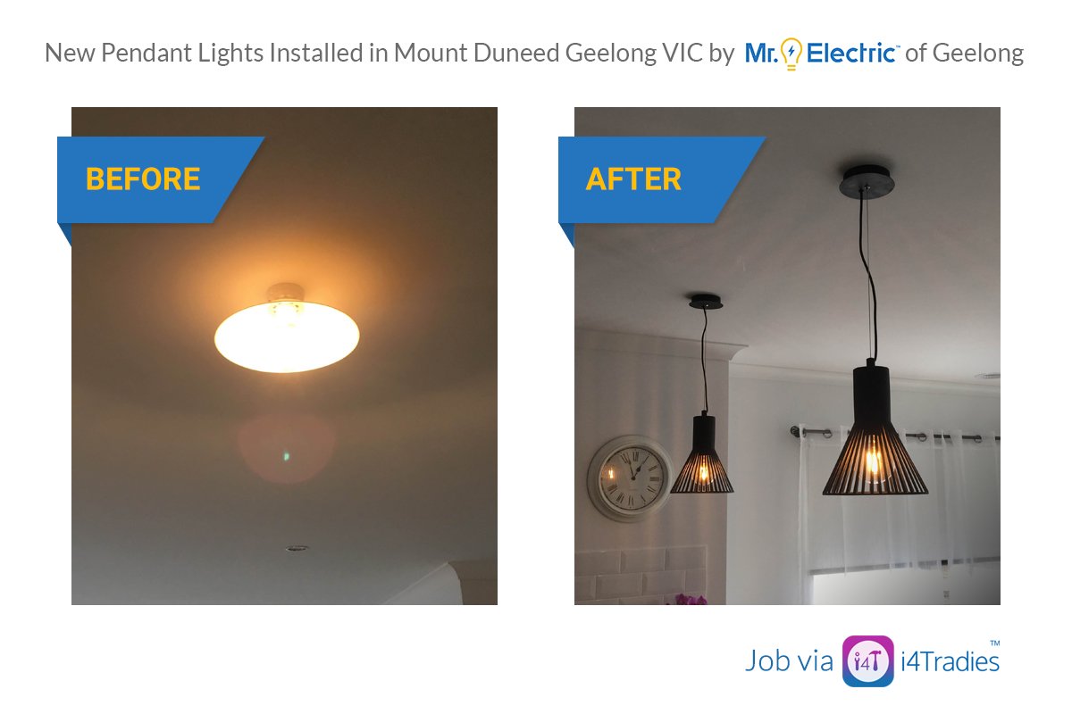 MrElectricGlong's tweet photo. Pendant lights! Don't they look beautiful! Job via @i4tradies #Electrician #Geelong #LightsInstallation https://t.co/kEhP7epudp