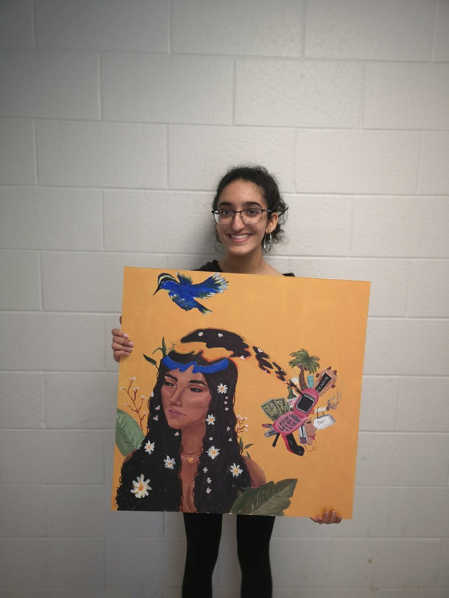 So proud of these two amazing <a href="/humberviewArts/">Humberview Arts Dept</a> students- Merna and Aanya who have their artwork exhibited in the 2019 <a href="/PeelSchools/">Peel District School Board</a> WALK THE ART (Dys)Placed: Exploration of Identity 👍 <a href="/HumberviewSS/">Humberview S.S.</a> @PeelArts1 @SheridanCCG #WalkTheArt #PeelProud #ProudToBeAHusky