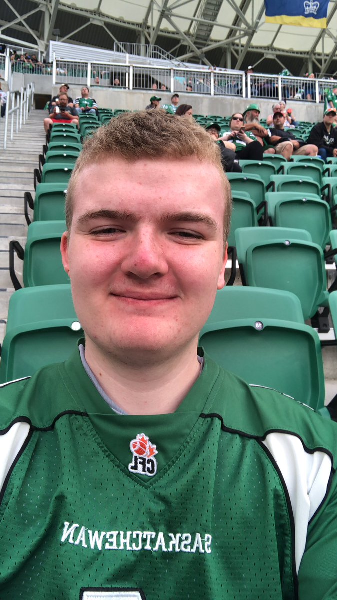 Luke_Fred_BST's tweet photo. Right up front for the game tonight! #RiderNation #CFLGameDay https://t.co/mjDAKgpmVn