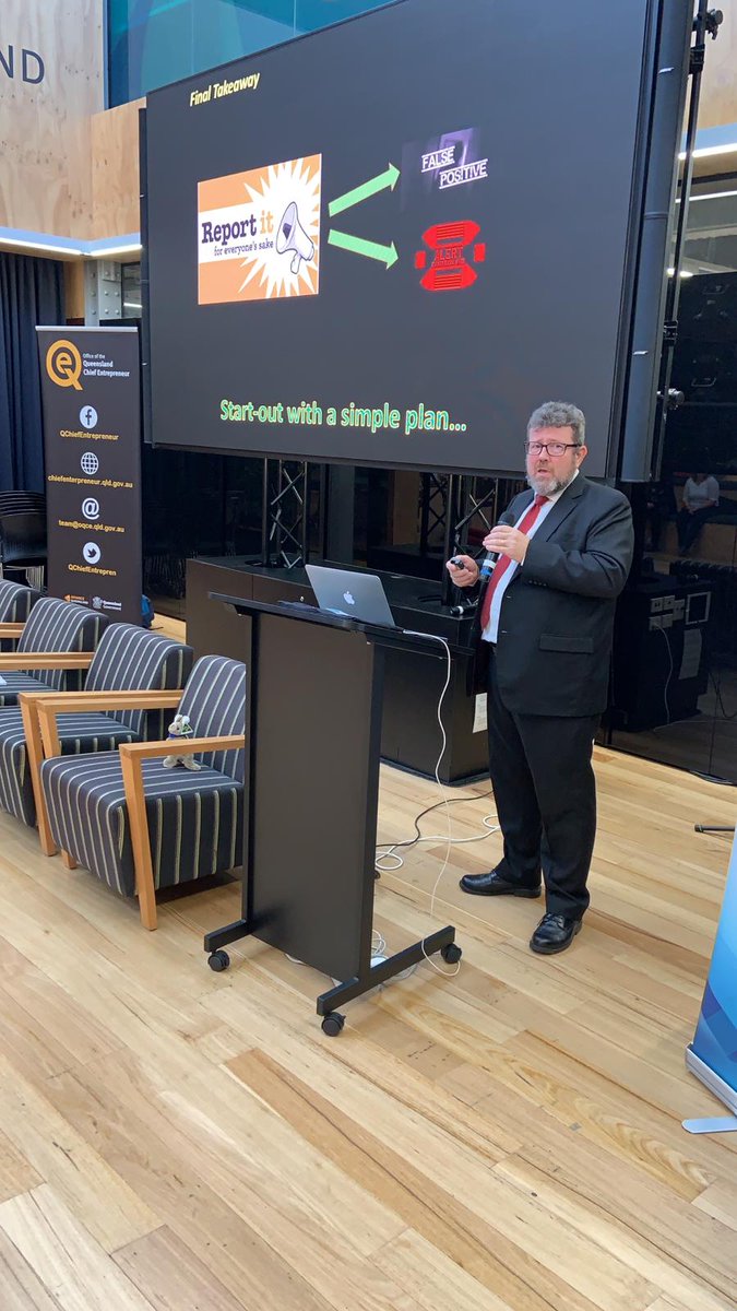 EntersoftTeam's tweet photo. Mark McPherson, CISO of CryptoLoc presented about #Cryptoloc's #security #journey at the #Hackfest.
Key takeaways: Keep security simple and work out a Plan in peace not when you have a breach, Good QA leads to good security.
@AustCyber @AdvanceQld @RiverCityLabs @ausfintech https://t.co/GMLYd4NQpz