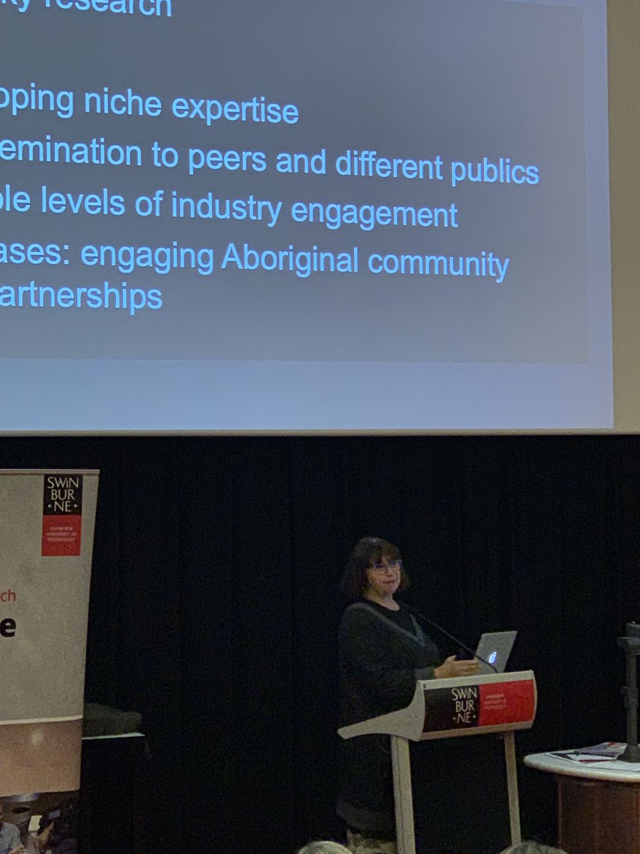lisagiven's tweet photo. Dr Karen Hughes is discussing how her research with an Aboriginal community led to the creation of Australia’s new $50 banknote @Swinburne #fhad #researchimpact #researchengagement https://t.co/A3B1pPAHQW