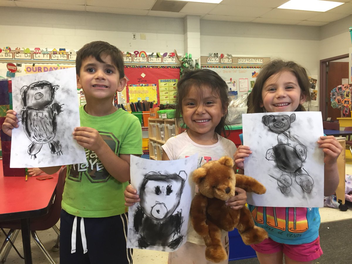 bstone79's tweet photo. Thanks to the Jamesburg PTA for providing us with charcoal to get messy and draw our class teddy bear! We also painted  outside with water, painted our feet to make pictures and made pictures influenced by the artist Mondrian.  We’re passionate about art and loved getting dirty! https://t.co/3eGVCdJrg5