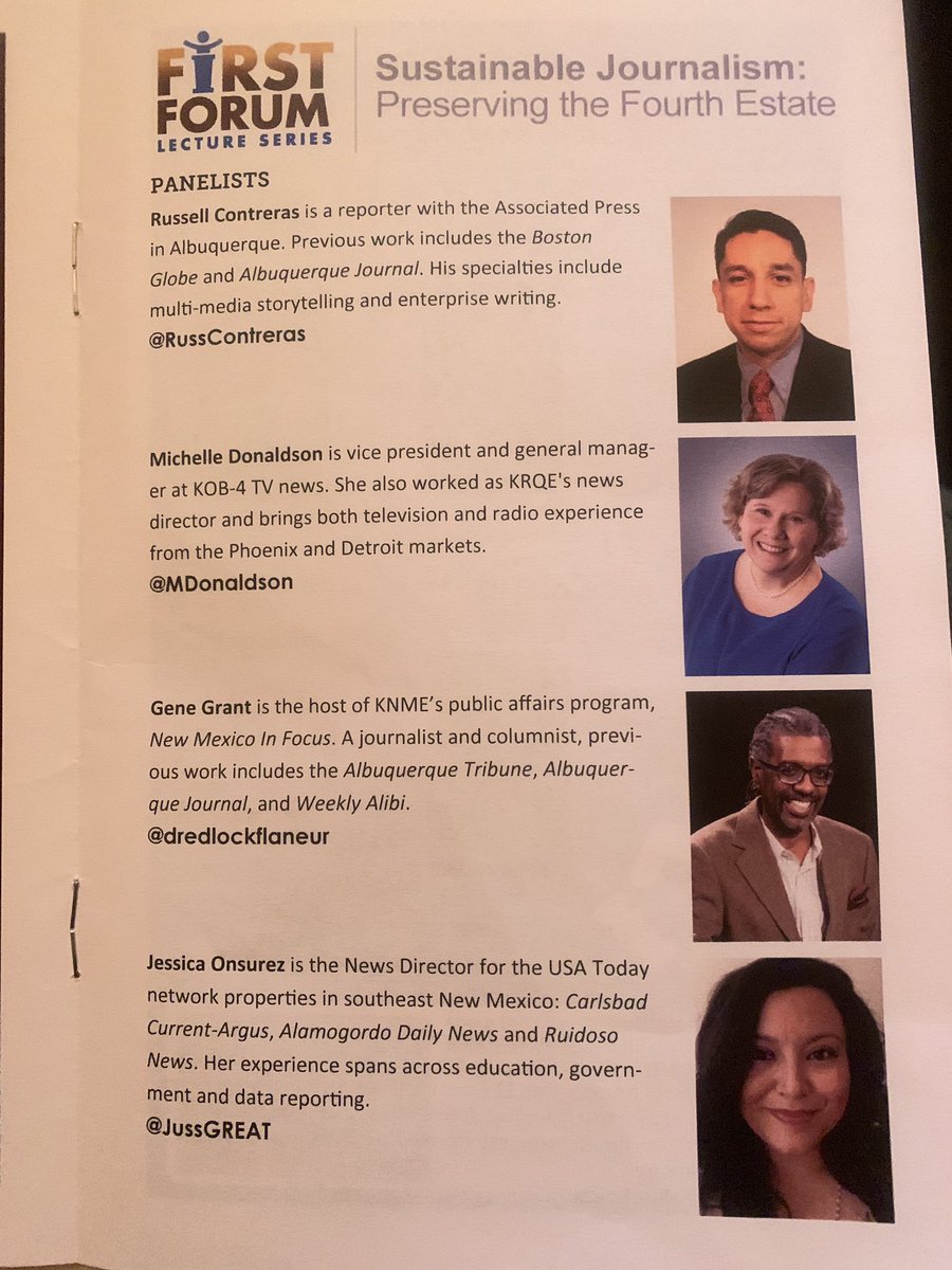 Talking sustainable journalism @NewMexicoFirst. Excited to hear from this panel.