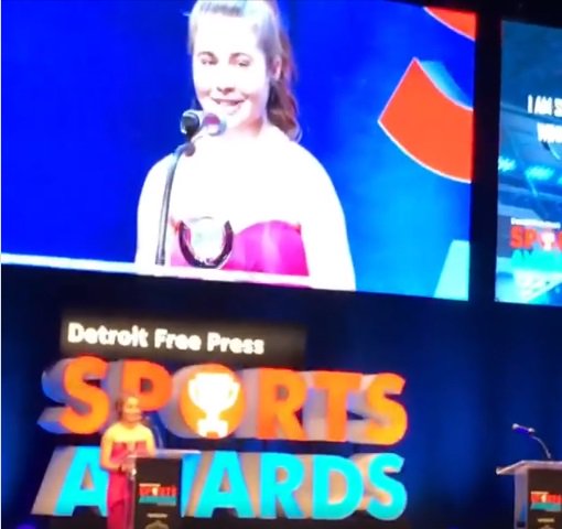 SunTimesSports's tweet photo. Congratulations to Chelsea's Jacqueline Taylor for winning the Detroit Free Press I am Sports Award https://t.co/daxuaTPTho https://t.co/KQqwO5lEdS