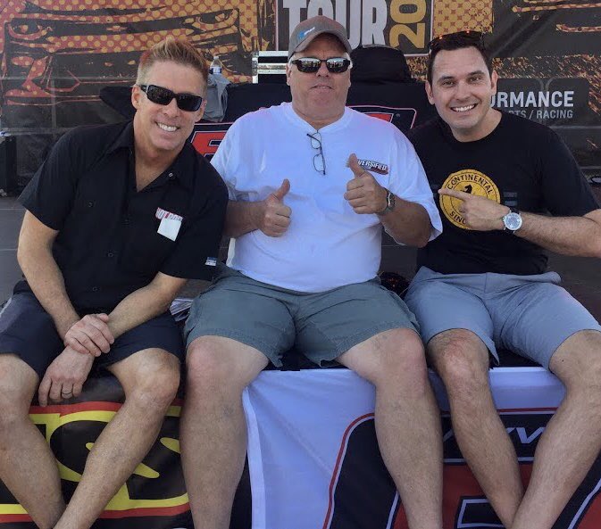 clarencebarnes's tweet photo. A class clown, pro-builder & a wicked fast race car driver chat people up on #HRPT2019 Tnx @redlineoil #MikeCopeland for the race car & @continentaltire for coaxing @RyanEversley out of his amazing race car! Safe travels & #OnlyStop4Cops https://t.co/PGc97owblz
