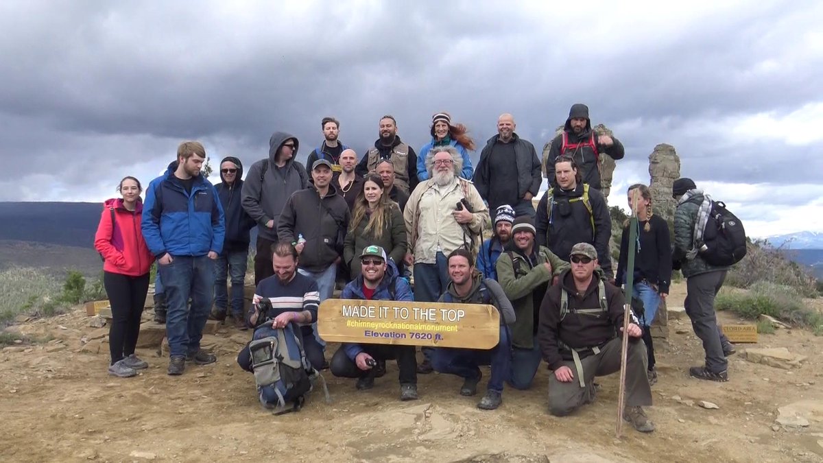 #CAC19 group 2 "Made it to the Top" and pulled together for a photo next to the foundations of the recently removed signal tower that allowed the Puebloans to communicate to the #ChacoCanyon residents over 100 miles away!
