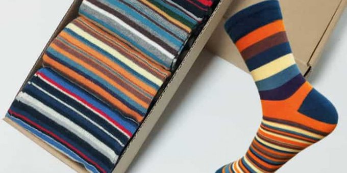 Gentle Today: Set of Men's Casual Cotton Socks with Colorful Striped ...