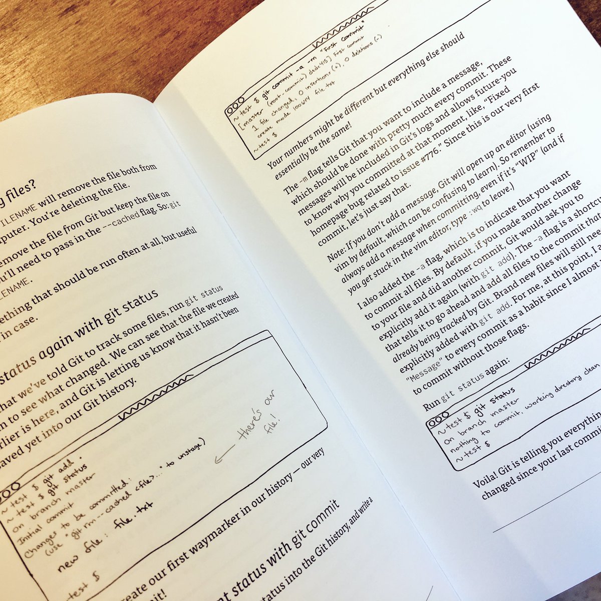 tracymakes's tweet photo. Yay, made edits to my Git zine based on feedback, got it printed, and it’s going to pop up on my @hellowebbooks website very soon! 🎉  https://t.co/VXbX6OlEBi https://t.co/jqnfWG3Dif