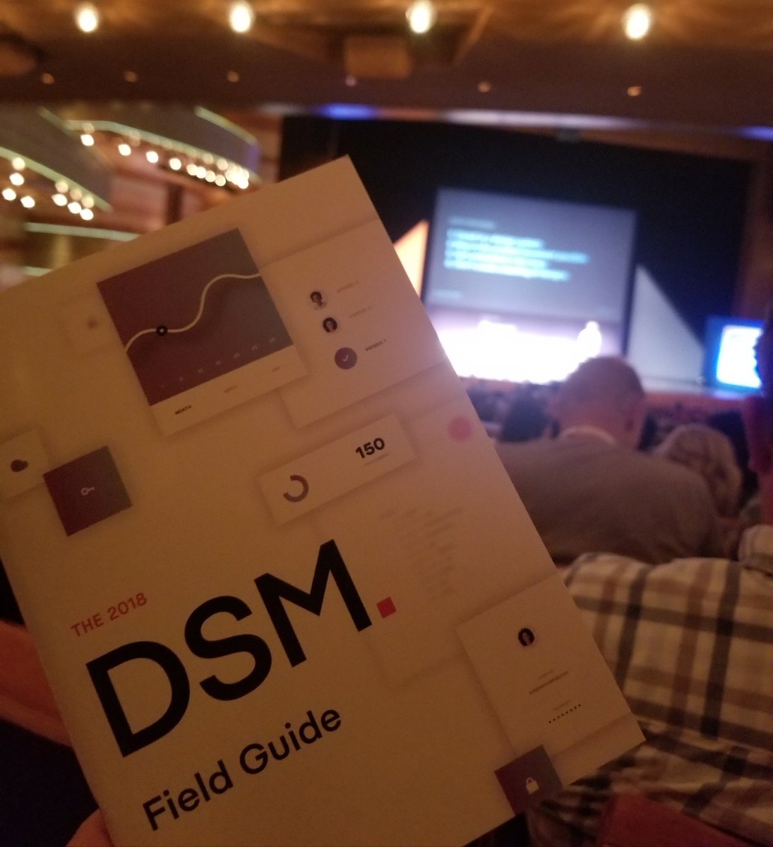 MsJessiT's tweet photo. "Invest in a design system." - Matt Strom @front. I brought a few copies (50) if you would like a copy of the #invisionapp DSM (Design System Manager) Field Guide stop me when you spot me. https://t.co/JkY99Qx1bp