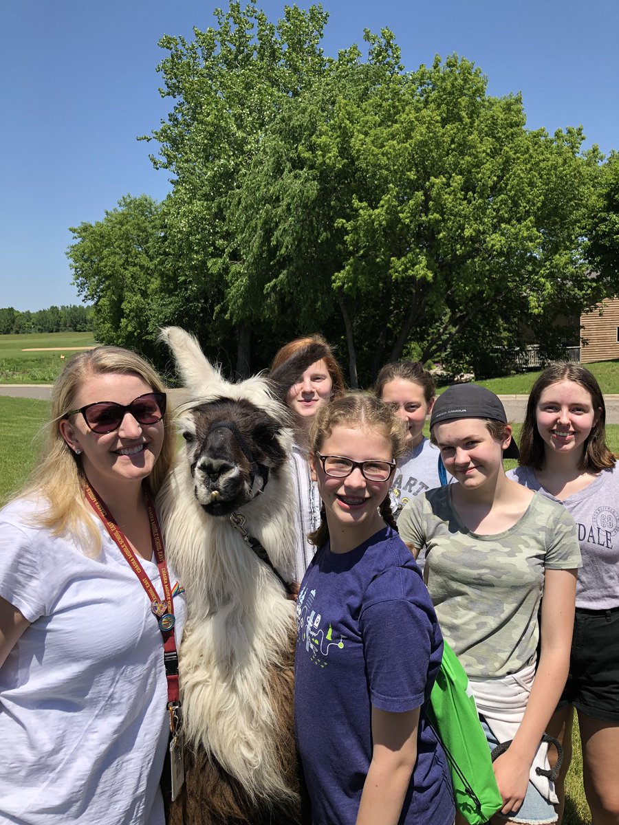 Having a great time with students (and llamas) at our 8th grade party! #ECCSLastDay