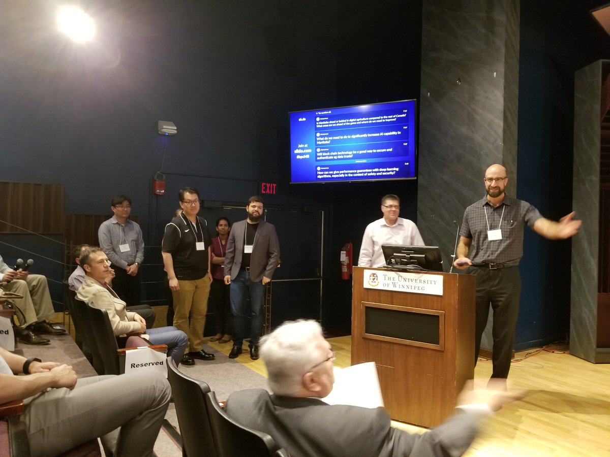yvetteshang's tweet photo. Successful and informative High Performance Computing - Digital Agriculture #HPC conference @uwinnipeg . Congrats to all poster presenters from @RRC @umanitoba and @uwinnipeg !!! In the photo @MitacsCanada 's only @Brent_Wennekes was serving as a judge and promoting research!!! https://t.co/BJHVOLoRd4