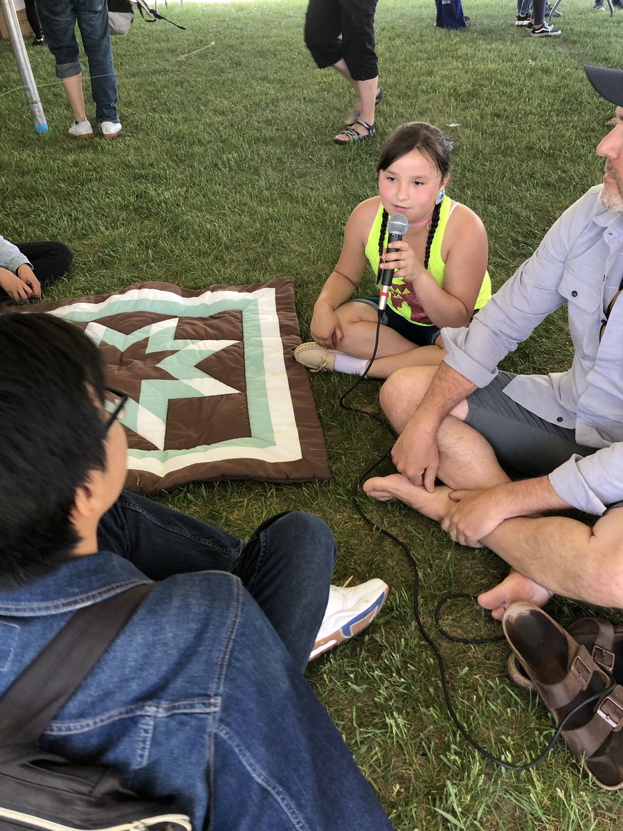 KingEdwardWSD's tweet image. A few special moments from yesterday’s #WSDPowWow. Very proud of our little speaker for sharing an Ojibwe prayer and teaching others   her language. #winnipegsd