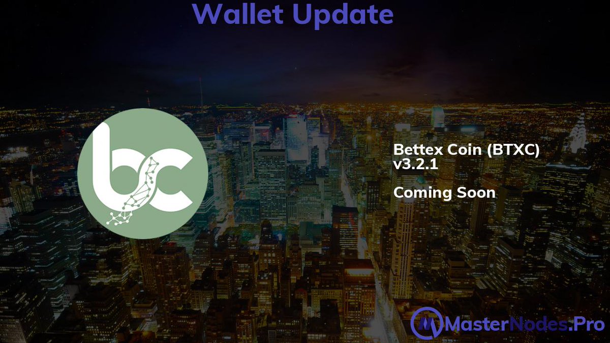 MasterNodesPro's tweet photo. Bettex Coin (BTXC) is being updated on MasterNodesPro to wallet v3.2.1
https://t.co/YCqlWKlR7V
Follow Bettex on MasterNodesPro:
https://t.co/sErurYtPgH
#MasterNodesPro #Bettex #Update $BTXC #Stats @Bettex_coin https://t.co/e2gbuEVItz